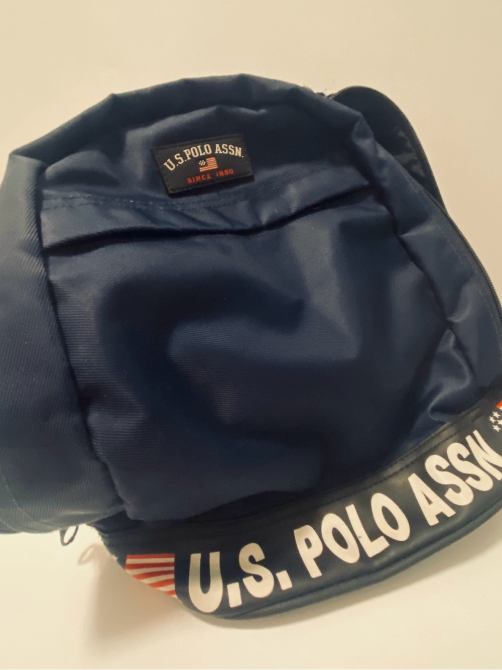 U.S. Polo Assn. Dark Blue Backpack with Logo Trim Size 12”